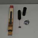 CIRCLE JOY Rechargeable Milk Frother Hanheld, Dual Coil Whisk Head Electric Coffee Frother, Portable Hand Frother Wand Drink Mixer for Matcha Lattes Cappuccino, Kitchen Gifts, Black