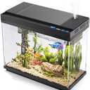 Vehipa Fish Tank, 2.4 Gallon Fish Aquarium, Fish Tank Starter kit with Smart Humidifier, Temperature Display, 7-Color Lighting, 3 in 1 Quiet Pump with Filteration & Oxygenation & Circulation