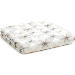 YnM Cooling Weighted Blanket  100% Cooling Oeko-Tex Certified Material with Premium Glass Beads (Khaki Flower, 48''x72'' 20lbs), Suit for One Person(~190lb) Use on Twin/Full Bed