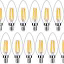 Pack of 11 Dimmable E12 LED Candelabra Bulbs 40Watt Equivalent, 2700K Warm White, 450Lumens, 4W B11 Vintage Chandelier Light Bulbs, LED Filament Clear Glass Candle Lamp for Ceiling Fan Home Decor1