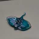 Crystal Devil Fish Figurine Hand Blown Glass Manta Ray Statue Collectibles Ocean Art Sea Animal Home Table Decor Gift Green 4.7''