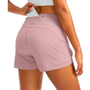 Women's Running Shorts High Waisted Quick-Dry 3 Inch Gym Workout Athletic Shorts for Women with Zipper Pocket (X-Large)