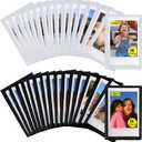 CAIYOULE 30 Pack Mini 3 Inch Magnetic Pocket Picture Frame for Fujifilm Instax Mini Polaroid Instant Film, Magnetic Photo Frame for Refrigerator, Picture Frames Photo Holder for Fridge, School, Office (Black and White)