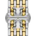 Tory Burch Women's Eleanor Designer Interchangeable Band for Apple Watch Compatible with Series 1-9 or SE Apple Watch (Two-Tone Logo)