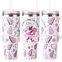 40oz Tumbler With Lid and Straw, 40oz Tumbler Wrap, Stainless Steel Insulated Tumbler for Water, Iced Tea or Coffee (Christmas Tree)