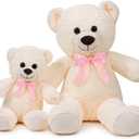 Teddy Bear Stuffed Animal 16'' Small Teddy Bear Plush Toy Gift for Valentine Christmas Birthday White