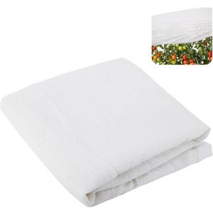 9.9 x 6.6 Ft Plant Shade Nylon Cloth, White Plant Sun Protection Net with Reinforced Grommets, Garden Sunshade Cover Cloth for Protecting Plants from Direct Sunlight
