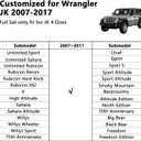 NS YOLO Custom Fit Jeep Wrangler JK JL 4-Door Leather Seat Covers 2007-2017