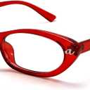 BOTEN Cat Eye Blue Light Blocking Glasses for Women Men Small Oval Eyeglasses Anti Glare Nerd Eyewear (Red)