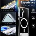 Temdan Magnetic for Samsung Galaxy S25 Plus Case, [Innovate Stand][Military Grade Drop Protection][Non Slip][Non-Yellowing] Shockproof Phone Case for Galaxy S25 Plus 6.7" 2025 -Clear