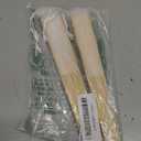 Sepwedd 50pcs White Imitated Silk Fabric Bamboo Folded Hand Fan Bridal Dancing Props Church Wedding Party Favors with Organza Bags (2 Count (Pack of 50))