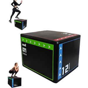 Versatile Non Slip Jump Box Exercise 3-in-1 Foam Plyometric Jump Box for Home Gym Training Fitness, 16 inches