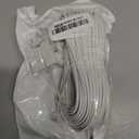 Long Telephone Extension Cord 100 FT, White, Phone Cable Wire with Standard RJ11 Plug, 1 Phone Line Splitter, 1 in-line Coupler and 65 Cable Clips for Telephone Calling Communication