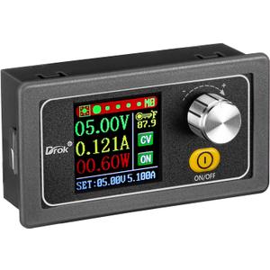 DROK Adjustable Voltage Regulator DC, Buck Boost Converter 6.0V-36V 9v 12v to DC 0.6-36V 24v 5A Power Supply Panel, Constant Current Volt Step Up Down Module
