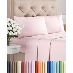 Full Size 4 Piece Sheet Set - Comfy Breathable & Cooling Bed Sheets Set - Hotel Luxury Bedding for Women, Men, Kids, Teens, Boys & Girls - Deep Pockets, Soft, Wrinkle Free - Oeko-Tex - Lavender Pink