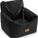 JOEJOY Dog Car Seats for Small Medium Dogs Under 35lbs, Dog Booster Seat with Detachable Washable Cover and Cushion, Memory Foam Pet Car Seat with Safety Belt and Storage Pockets (Black)