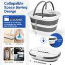 Collapsible Bucket, Upgraded 16L (4.2 Gallon) Collapsible Mop Bucket with Multi-Functional Lid, Foldable Portable Bucket Camping Beach Sand Pool Boat Fishing-Water Pot Pail-Space Saving Square