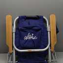 Tommy Bahama Kid's 5-Position Lay Flat Backpack Folding Beach Chair, Solid Navy Wavy Marlin