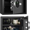 Biometric Home Safe, Fingerprint Gun Safe Lock Box,Money Box for Jewelry Handgun Cash Valuables,Perfect for Home/Office/Hotel, Black, 0.8 Cubic Feet