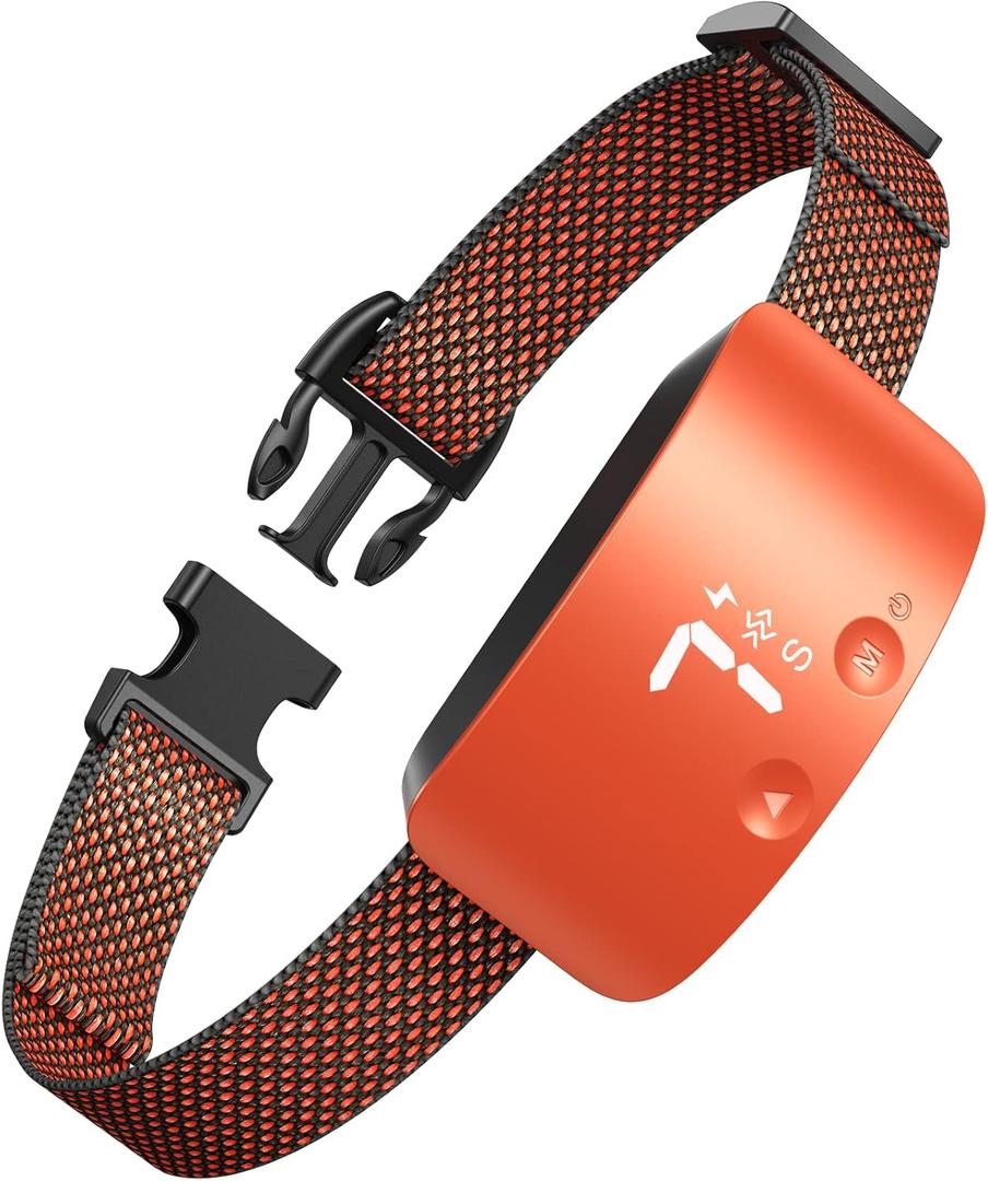 NBJU Bark Collar for Dogs,Rechargeable Anti Barking Training Collar with 7 Adjustable Sensitivity and Intensity Beep Vibration for Small Medium Large Dogs (Vibrant Orange)