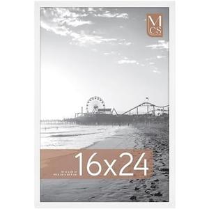MCS Foundation 16x24 Poster Frame Traditional White, Vertical & Horizontal Wall Hanging Large Picture Frame for Photos, Posters & Art Prints (1-Pack)
