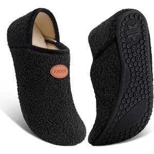 ATHMILE House Slippers for Women Men Indoor Barefoot Slippers Socks Furry Slip on House Shoes Cozy Comfy for Home Bedroom Travel Yoga, 12-13 Women/11-12 Men