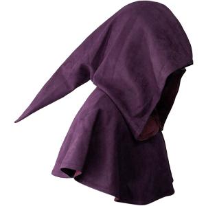 FURPHI Medieval Cowl Hood Renaissance Faux Suede Cape Pagan Cosplay Halloween Costume Accessories