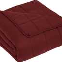 CuteKing Weighted Blanket for Adults: Weighted Blanket with Premium Glass Beads - Breathable Heavy Blanket for Comfort Sleep - Thick Blanket for Adult All Season (20lbs, 48"x72", Claret Red)