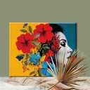 Aihonmin Paint by Numbers Kits 16x20 inch Canvas Closed-Eye Woman DIY Digital Oil on Canvas Flower Painting for Adults and Beginner with Brushes and Acrylic Pigment Modern for Home Decor (Frameless) (Abstract Woman-06)