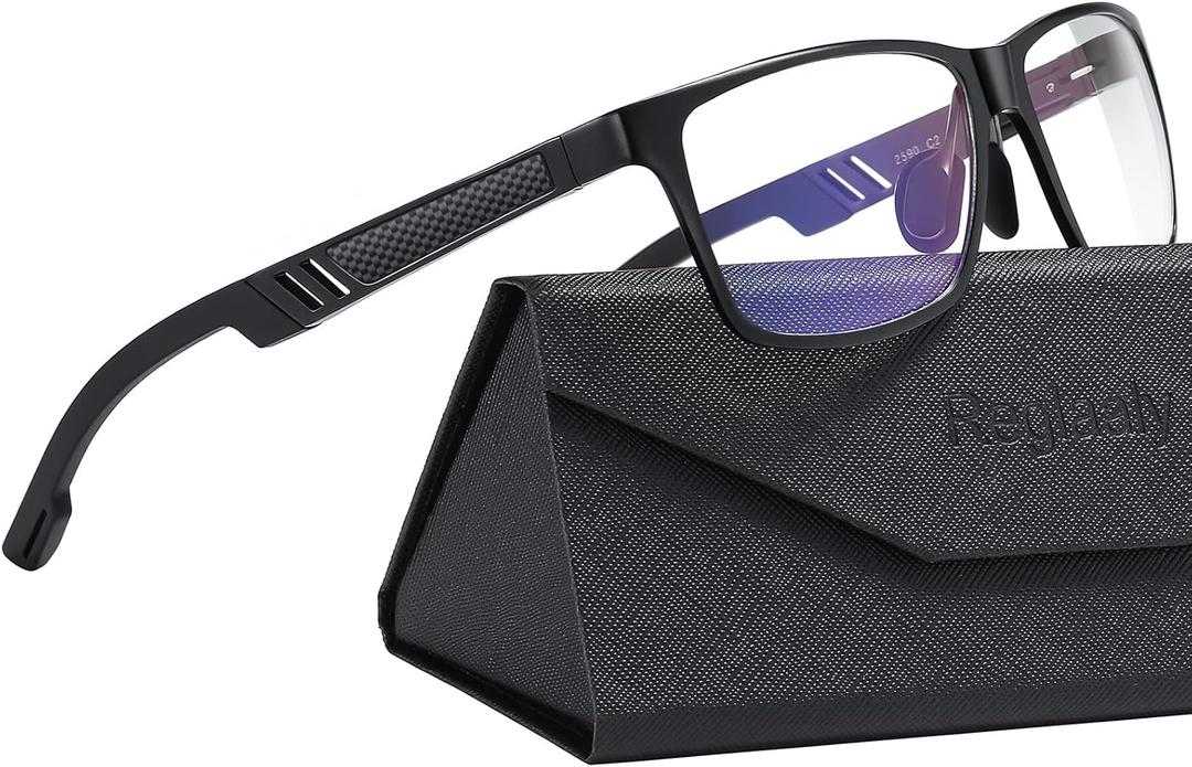 Blue-Light-Blocking-Glasses Men/Women Gaming Glasses Computer Screen Eyeglasses Metal Frame black