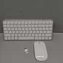 5 in 1 Aluminum Keyboard and Mouse for Mac Wireless Keyboards Bluetooth Rechargeable Mouse Compatible with iMac MacBook iPad and All MacOS iOS Windows Android Devices