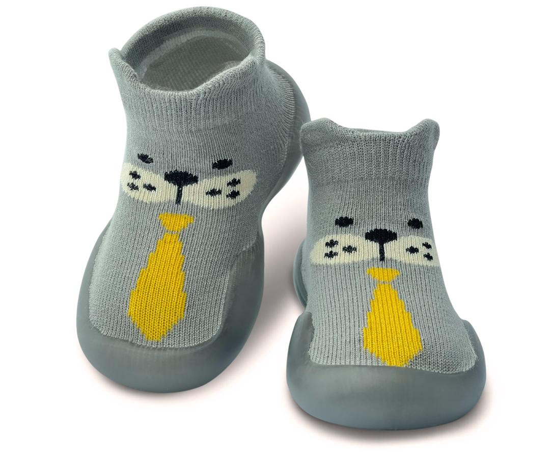 Dookeh Baby Shoes Boys Girls First Walking Shoes Non Slip Soft Sole Sneakers Toddler Infant Babygirl Sock Shoes (8-Gray, 18 Months) (Gray)