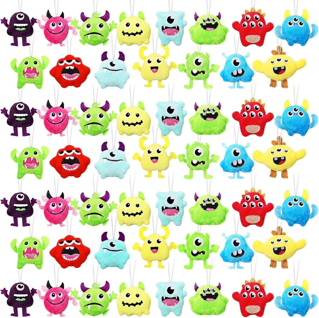Libima 90 Pcs Mini Plush Keychain Small Stuffed Devil Bulk Cute Mini Stuffed Animals Keychains Set for Carnival Birthday Party Favor Back to School Gift