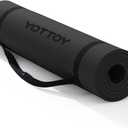 YOTTOY Yoga MatExtra Thick Yoga Mat (1/2inch),Professional TPE Exercise Mat,Non-Slip Workout Mat for Yoga, Pilates, Fitness, Barefoot Workouts, Home Gym Studio with Strap (Black)