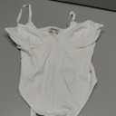 Popilush Shapewear Bodysuits for Women - Tummy Control Body Suits for Womens Deep V Corset Tops Thong Concert Outfits (Large, Arctic White)