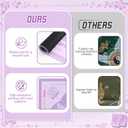 Soulchen Purple Flower American Mahjong Mat for Table with Rules, 31.5 x 31.5 inches