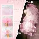 Newwiee 15 Yard Iridescent Ribbon Ruffle Trim Pleated Chiffon Organza Fabric Chiffon Ribbon Lace Fabric Trim for Wedding Sewing Dress Lanter Skirt Bag Decor Jellyfish Hat Costume Craft(Pink)