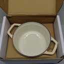 vancasso 2.5 QT Enameled Cast Iron Dutch Oven with Stainless Steel Knob Lid  Small Non-Stick Casserole for Steaming, Baking, and Roasting  Cream Color