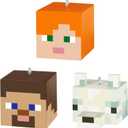 Hallmark Keepsake Mini Christmas Ornaments 2025, Minecraft Alex, Steve and Arctic Fox, Set of 3, Gifts for Gamers