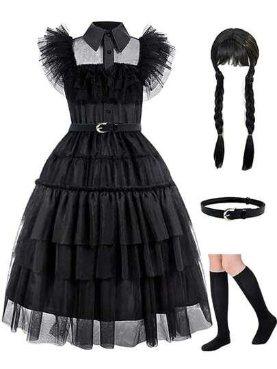 Black costume girls dress for Kids Black Family Costumes Halloween costumes girls Party Dress 11-12Y Black costume girls dress for Kids Black Family Costumes Halloween costumes girls Party Dress 11-12Y