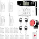 AGSHOME Security Alarm System 99+7 Zone Auto Dial 3/4G GSM SMS Home Burglar Security Wireless GSM Alarm System Detector Sensor Kit Remote Control