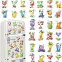 Remuuly 30 Pcs Diamond Painting Magnets Spring Diamond Art Magnet Kits for Adults Summer Animal Flower Cupcake Cow Rhinestones Refrigerator Stickers for Fridge DIY Crafts Toy Gifts(Cocktail)
