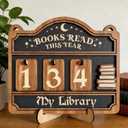 Books Read This Year Counter, Book Tracker for Home Library Decor, Book Counter Book Lover Gift for Librarian Reader Teacher, Bookshelf Decor Wall Art