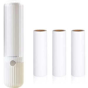 Mini Lint Roller for Clothes Reuseable Pocket Lint Remover for Travel, Portable Sticky Roller for Pet Hair, Small Lint Roller with 4 Rolls Refillable