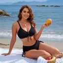 Blooming Jelly Womens 2 Piece Swimsuit Curvy Two Piece Bikini Cute Slimming Ruched 2025 Bathing Suits (Black, S)