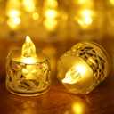 12 Pack Crystal LED Tea Light Candles, Battery Operated, Flameless, Kids & Pets Friendly, Long Battery Life, Modern Design for Decoration, Wedding, Party, Dating, Festival Celebration, Dinner