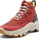 Sorel Women's Kinetic Breakthru Venture Mid Waterproof Shoe (9.5, Warp Red, Chalk)