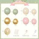 Pink and Green Birthday Decorations for Women Girls, Sage Green Pink Sand White Gold Foil Confetti Balloons Happy birthday Banner Gold Butterfly Fringe Curtains Birthday Decorations