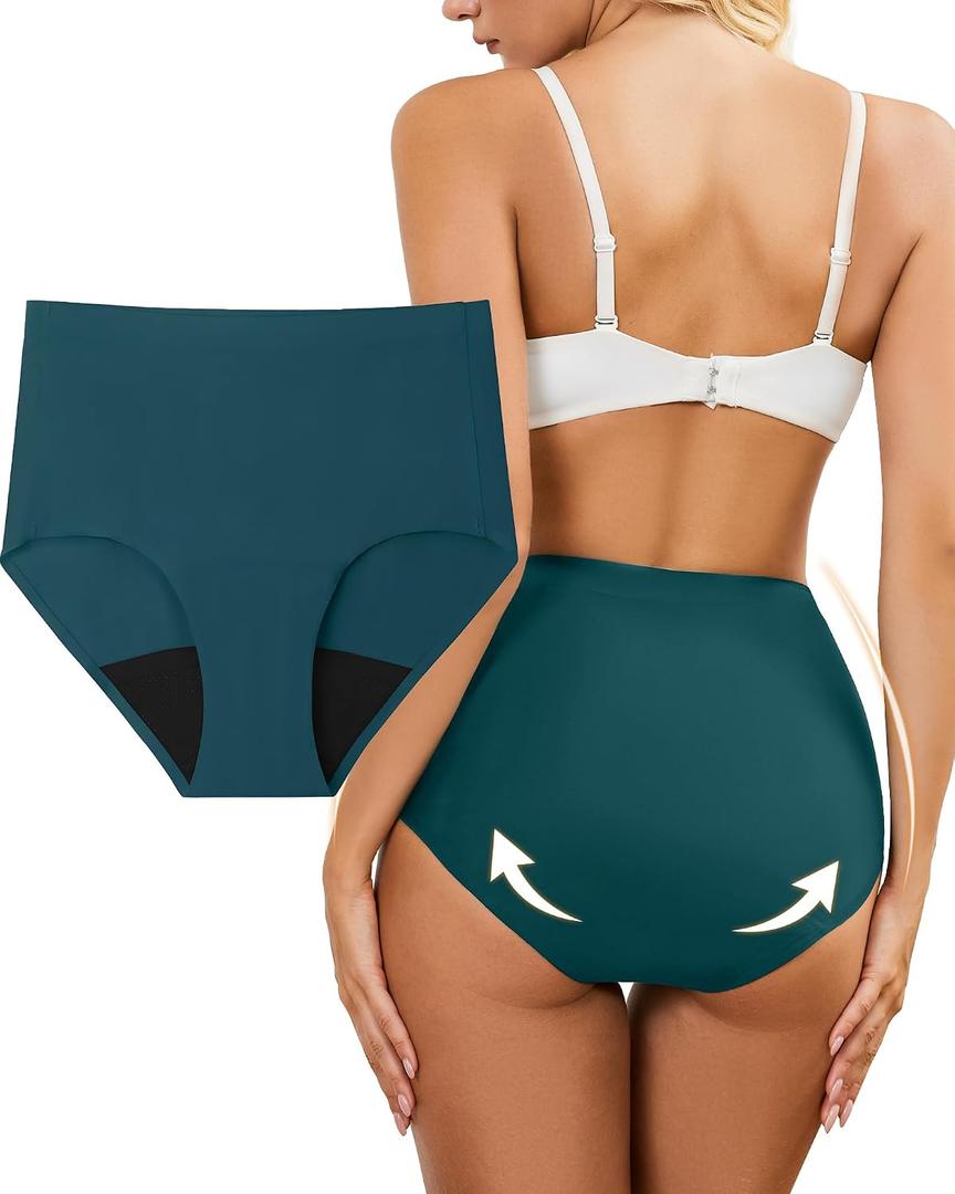 anthuth Period Underwear for Women High-Waist, Reusable Leakproof Panties with Heavy Absorbency for Heavy Flow & Bladder Leaks Large
