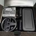 Orzly Accessory Bundle Kit designed for Nintendo switch Accessories Geeks and Oled console users Case and Screen protector, Joycon grips and Wheels for enhanced games play and more - Jet black